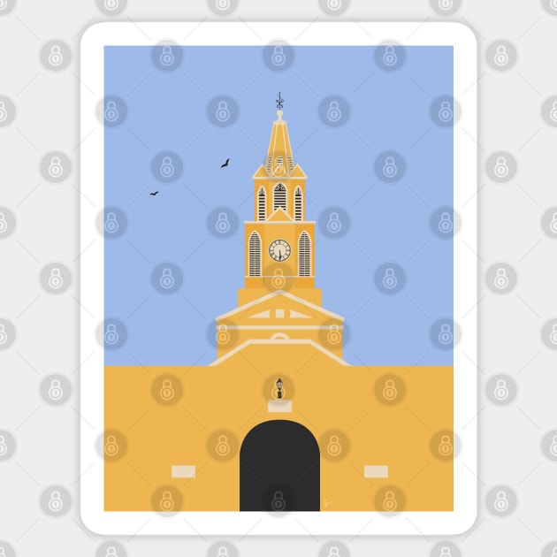 Clock Tower, Cartagena, Colombia Sticker by lymancreativeco